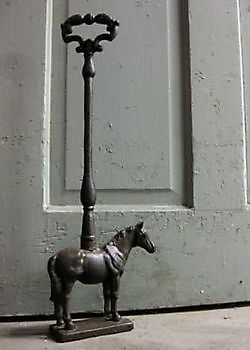 Antiek zwarte gietijzeren deurstopper Paard - Webshop Decobyjo decoratie huis en tuin