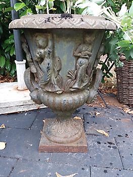 Antique English garden vase beautifully decorated - Webshop Decobyjo decoratie huis en tuin