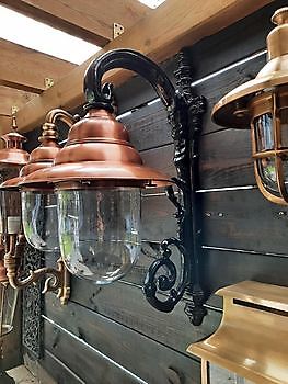 Prachtige wandlamp met koperen kap - Webshop Decobyjo decoratie huis en tuin
