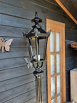 Aluminium lantaarnpaal 1.95 cm hoog zwart - Webshop Decobyjo decoratie huis en tuin