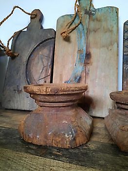 Oude houten elementen kaarsenhouder uit India - Webshop Decobyjo decoratie huis en tuin