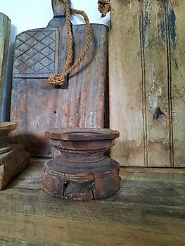 Oud houten element kaarsenhouder uit India - Webshop Decobyjo decoratie huis en tuin