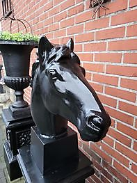 Gietijzeren paardenhoofd kop zwart - Webshop Decobyjo decoratie huis en tuin