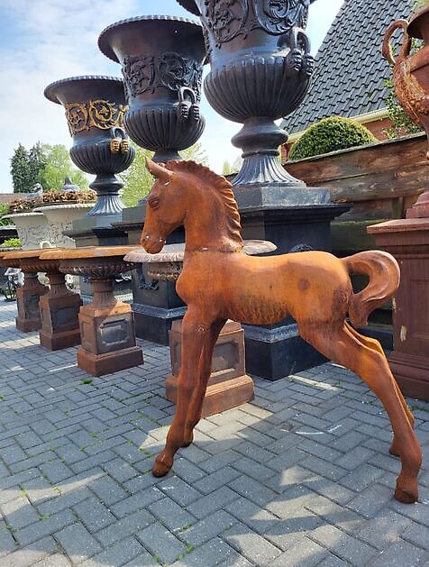 Nice life-size cast iron foal. Decobyjo - Bellingwolde