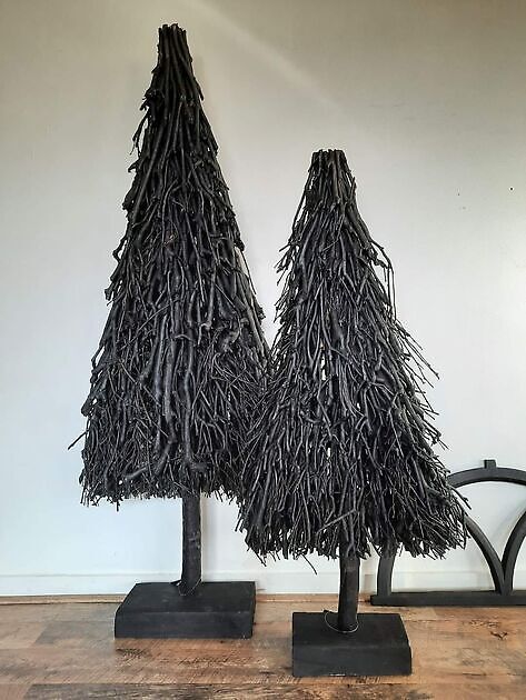 Bijzonder leuke takken kerstbomen in het zwart Decobyjo - Bellingwolde