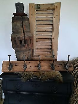 Oud houten kapstok groot Decobyjo - Bellingwolde