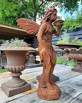Gietijzeren elfje met blad - Decobyjo - Bellingwolde