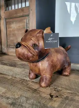 Schöner Türstopper aus Leder mit Hund - Decobyjo - Bellingwolde