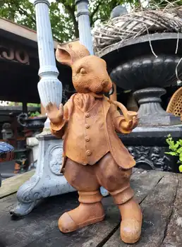 Wunderschöner einzigartiger Blickfang aus Gusseisen Hase mit Pfeife - Decobyjo - Bellingwolde