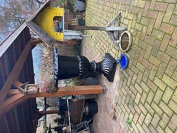 Oude gietijzeren tuinvaas 127 cm zwart Decobyjo - Bellingwolde